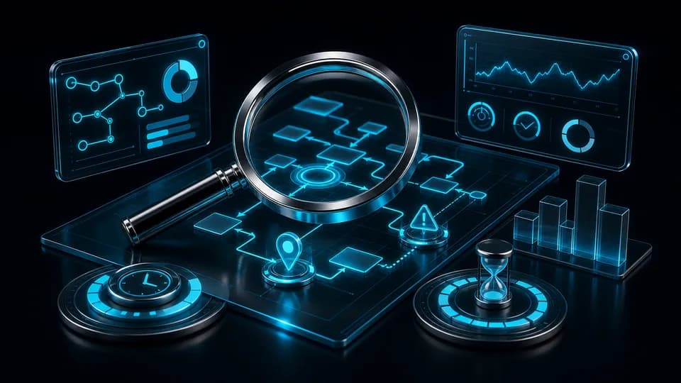 Audit 3D de processus avec carte opérationnelle et indicateurs